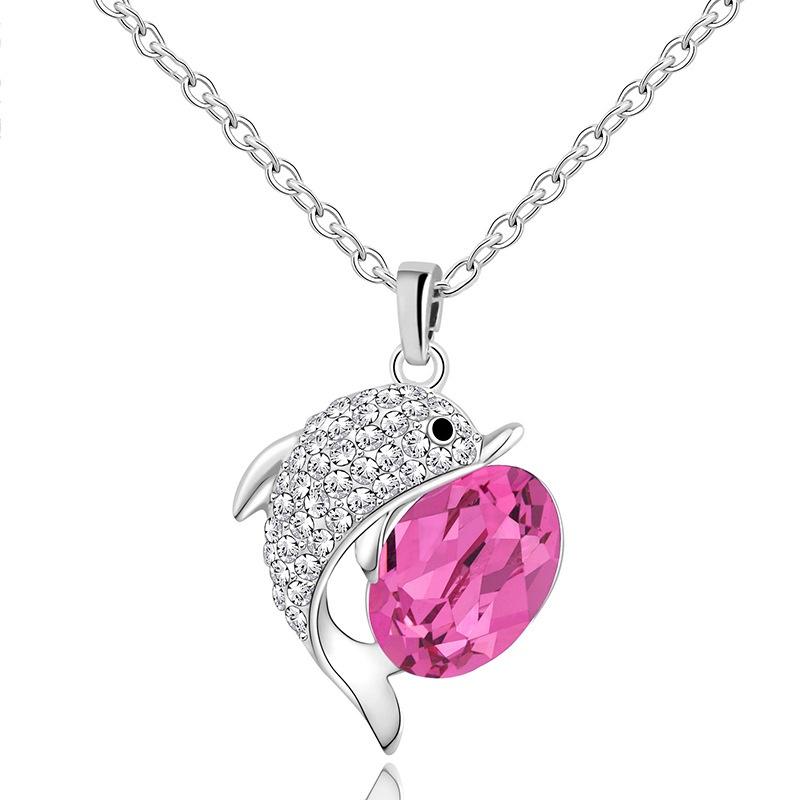 Шикарные ожерелья со стразами в виде большого дельфина для мужчин и женщин, цепочки со льдом, рэперские ювелирные изделия, подарки