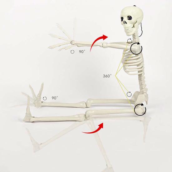 Halloween Skeleton Statue Skeleton Man Walking Dog Resin Ornament Spooky Human Skeleton Figurine for Home Yard Indoor Decoration