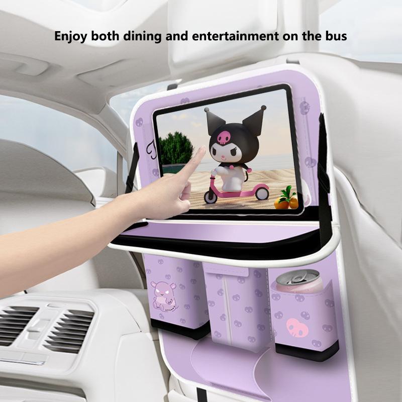 Kuromi Car Seat Back Storage Hanging Bag Women's Interior Automobile Organizer Children's Small Table Board Storage Rack