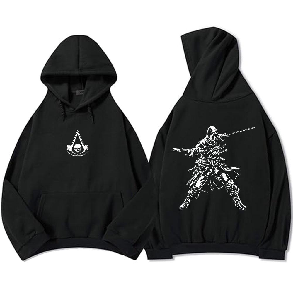 Assassin's Creed Black Flag Обновленная игра Худи Унисекс Уличная одежда Толстовки с капюшоном и длинным рукавом Графические топы
