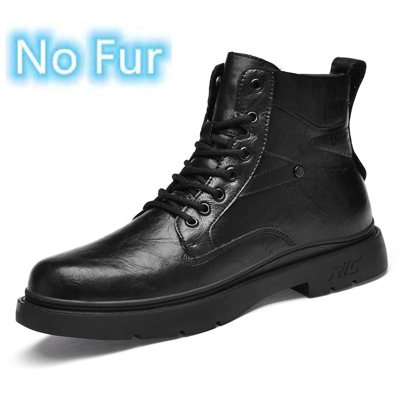 FashionHigh Quality Male Comfort High Top Walking Shoes Genuine Leather Male Casual Ankle Boots Luxury Brand Warm Winter Boots for Men