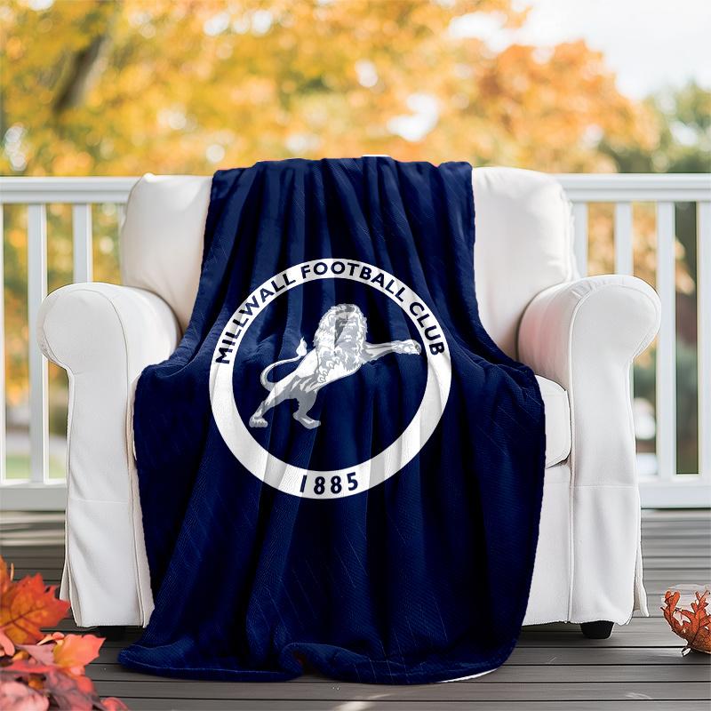 1pc Millwall Football Club Theme Blanket - Digital Print, Polyester, Cozy for All Seasons, Perfect for Outdoor, and Travel