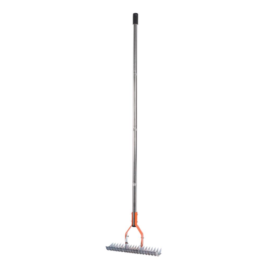 Thatch Rake 14.7 Inch Carbon Steel Stainless Steel Robust Lawn Dethatcher Rake with Handle for Clning Dd Grass Yard Garden