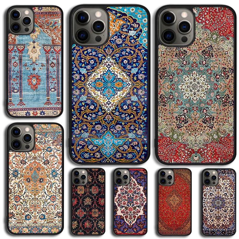 Чехол для телефона с цветочным узором в стиле персидского ковра для iPhone 17 Air 16 15 14 13 12 Pro Max Plus Max Чехол-оболочка coque