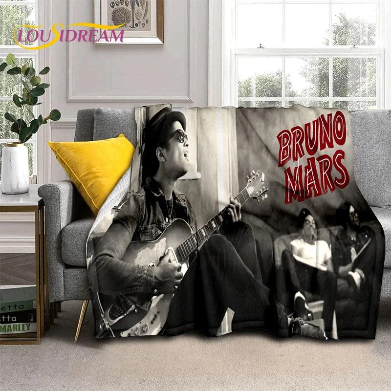 Bruno Mars 3D Singer Star Soft Flannel Blanket for Beds Bedroom Sofa Picnic,Throw Blanket for Cover Outdoors Leisure Nap Gift