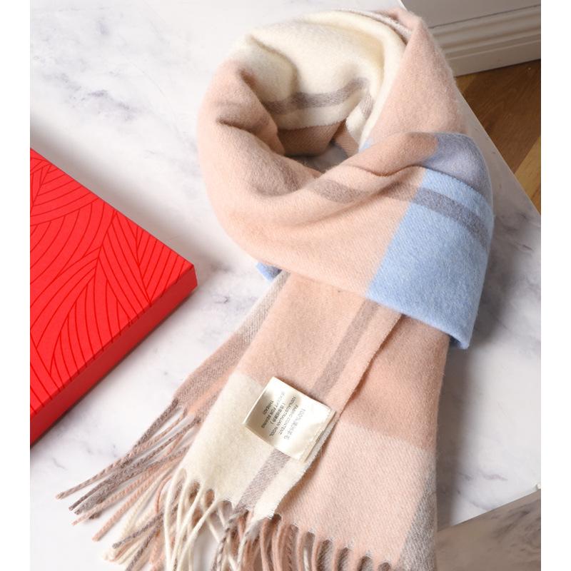 High-end 100 Pure Wool Scarf for Men and Women, Winter Thickened High-end New Camel Shawl Birthday Gift