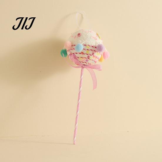 Striped Cane Ornaments Christmas Foam Ornament, Large Candy Lollipop Gingerbread Gift Box Man Pendant Set Hanging Decoration for Xmas Tree,