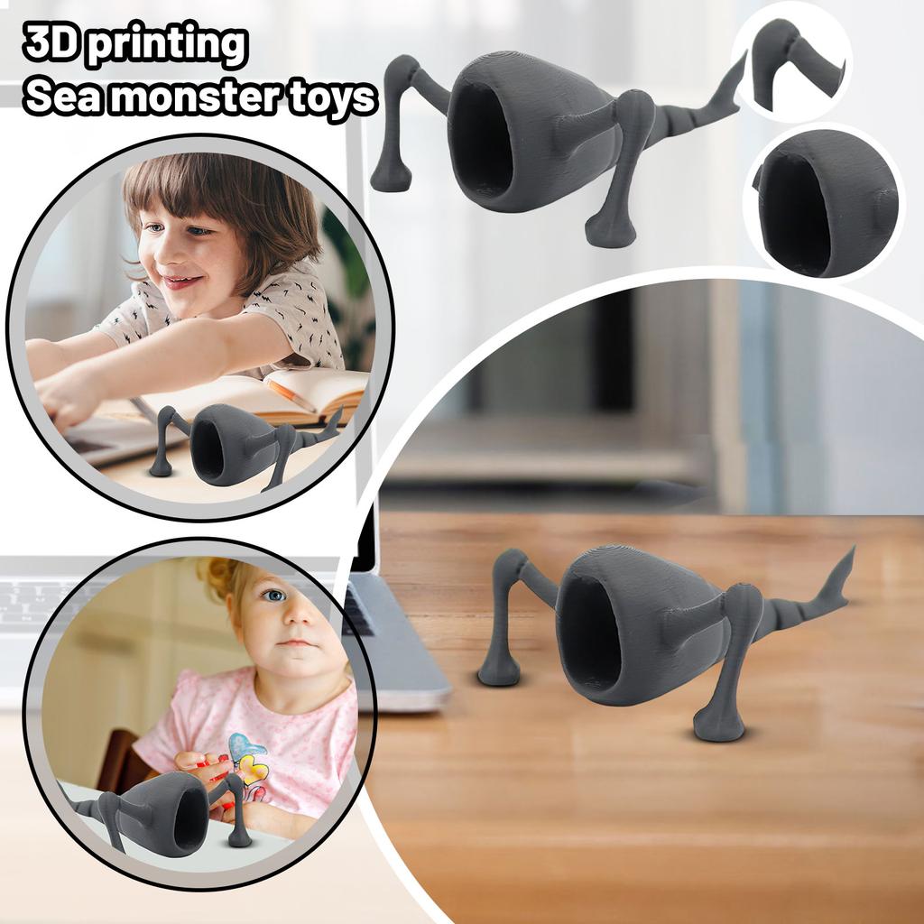Игрушки-каннибалы океана, напечатанные на 3D-принтере - Классические морские существа, Пластиковые украшения для аквариума, Аксессуары для тематической вечеринки, Статуэтки для игр с песком, Домашний декор