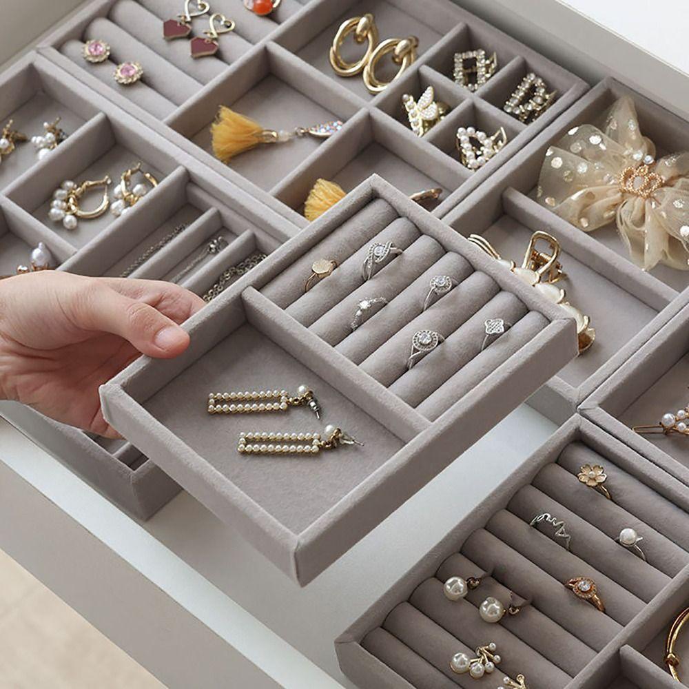 Складная коробка для хранения колец, витрина, держатель для ювелирных изделий, мягкий органайзер для ожерелий, шкатулка для ювелирных изделий
