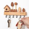 Wooden Key Hook Rack 6 Hooks Door Back Clothes Hook Decorative Hook For Kitchen Bathroom Bedroom