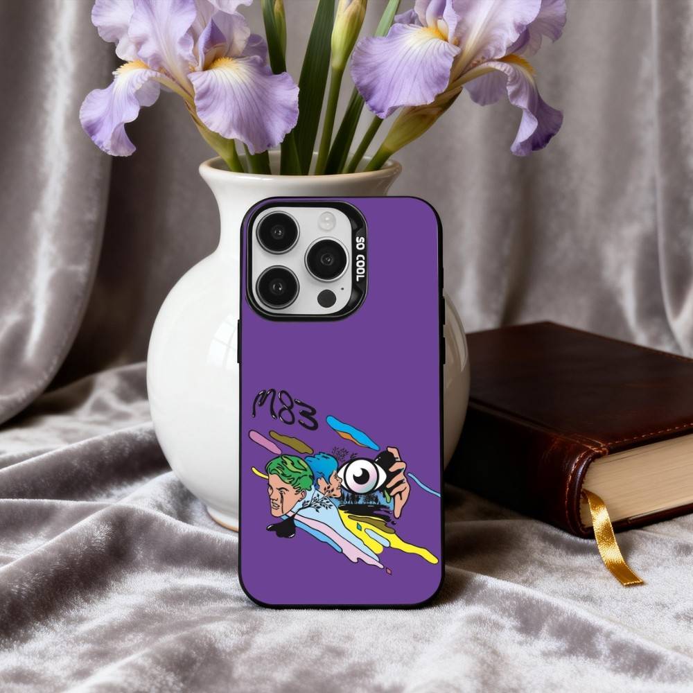 Электрический Rock M-M83 Чехол для телефона с изображением группы Для iPhone17,16,15,14,13,12,11 Plus,Pro Max Конфетный Серебряный Покрытие Внутри Чехла