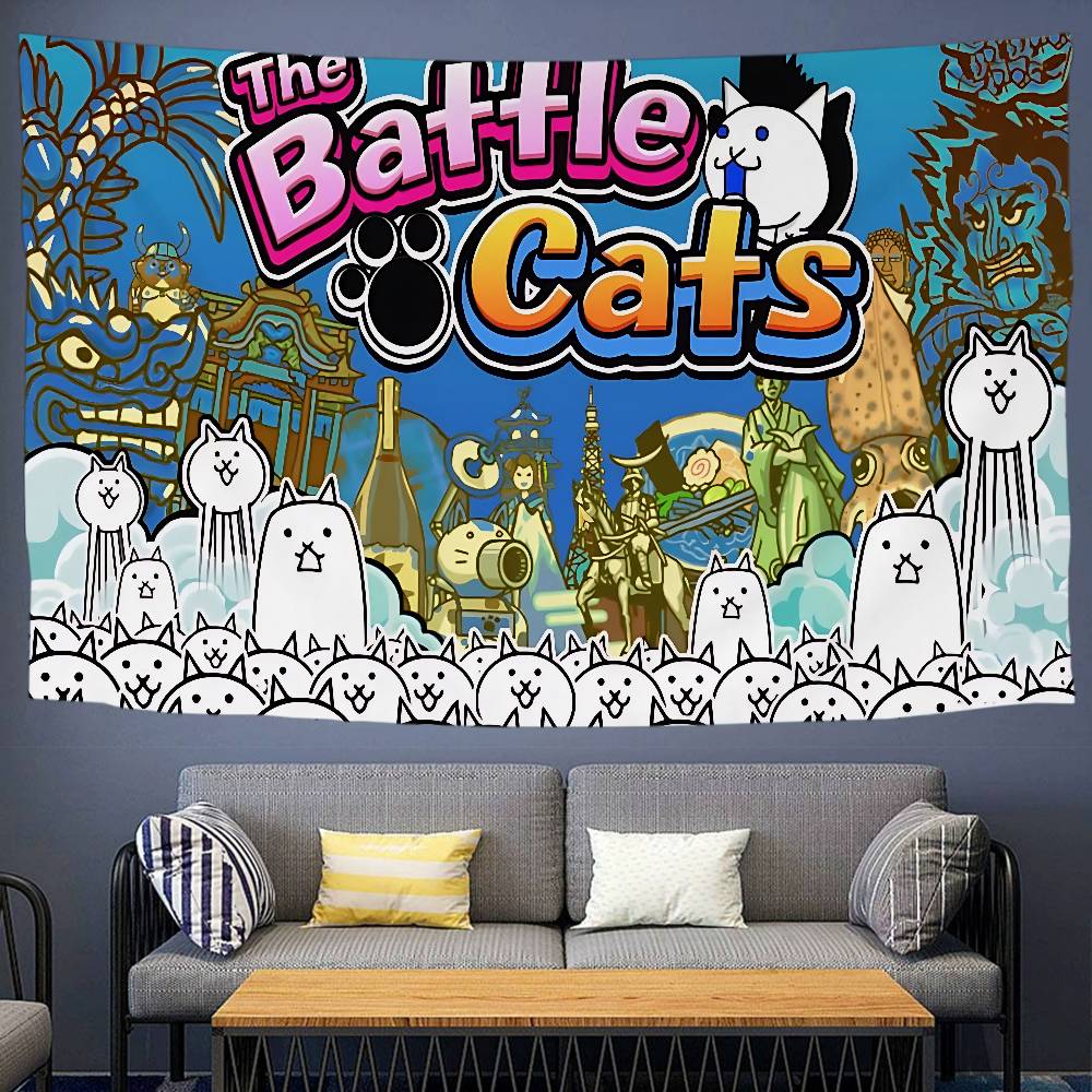Мультяшный гобелен Battle Cat Арт Научная фантастика Комната Домашний декор Настенные простыни