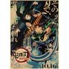Горячие комиксы из фильма «Убийца демонов», постеры с поездом Муген, крафт-бумага, ретро аниме-плакат, настенный художественный декор, домашняя комната, бар, живопись, наклейки
