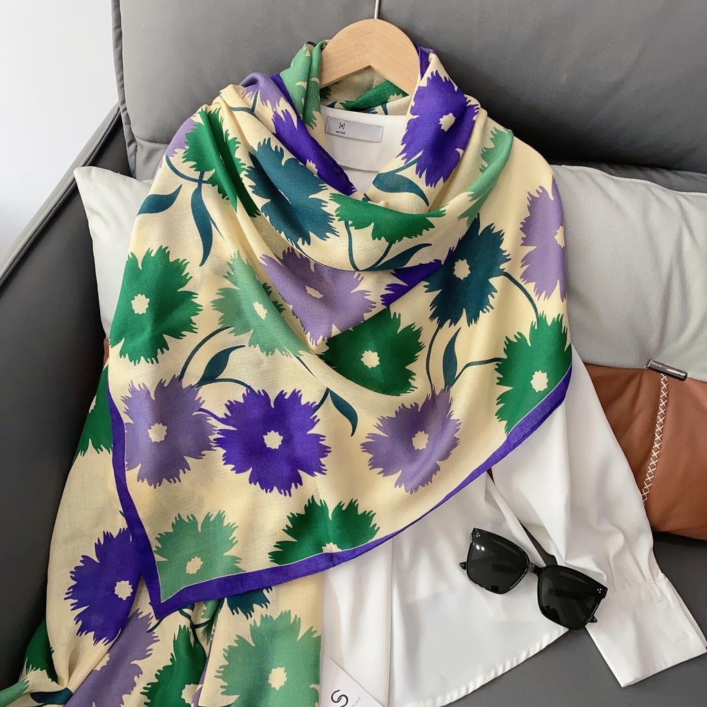 2024 Four Seasons Универсальный тонкий хлопок и пенька солнцезащитный шелковый шарф шаль двойного назначения внешний кондиционер защита шеи в помещении