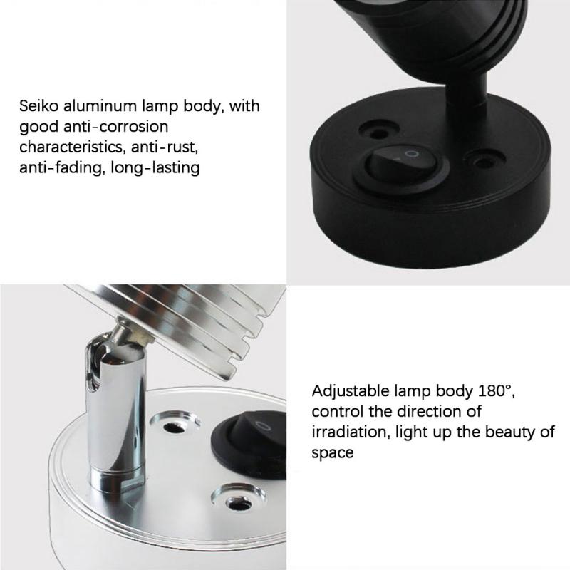 Camper Spotlight Настольная лампа для чтения Автодом Настенный светильник Потолочный светильник Светодиодный точечный светильник для чтения Выключатель Светодиодные аксессуары для кемпера