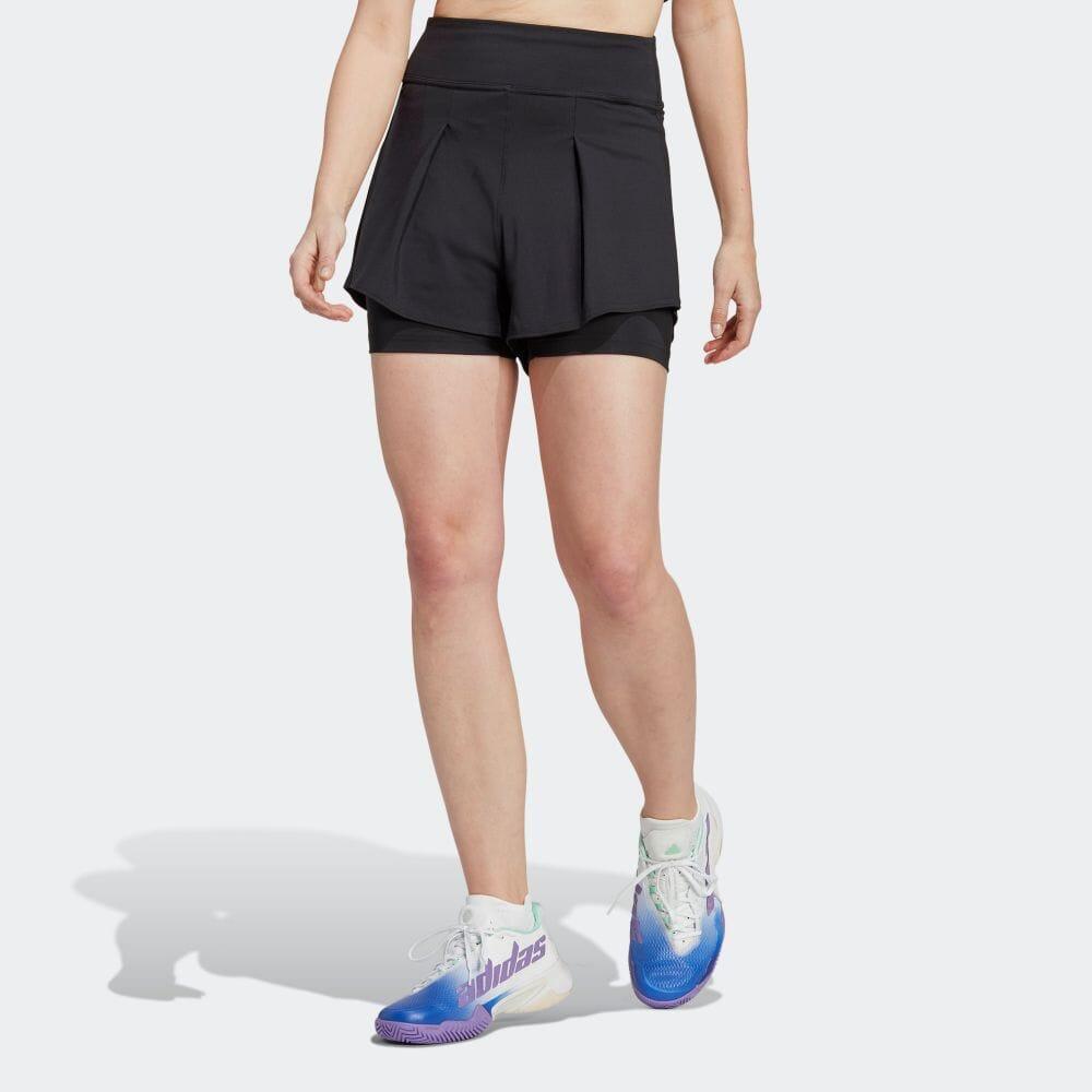adidas Шорты для тенниса, спорта, фитнеса с принтом-логотипом, женские, черные HZ4298