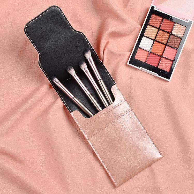 4 PCS / Set Makeup Brush Eye Shadow Brush Eye Makeup Set Soft Hair Detail Brush Smudge Brush With Brush Bag, Color:Gold