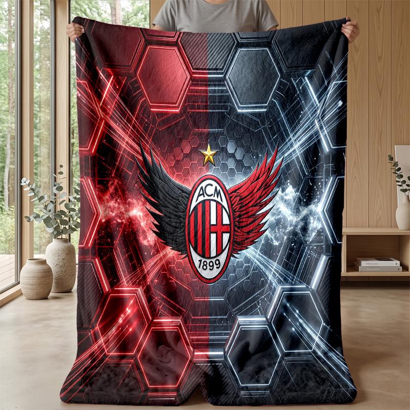 AC Milan Theme blanket Soft Flannel Blanket Plush Throw Blanket Cozy Sofa Bed Blanket for Home Decor
