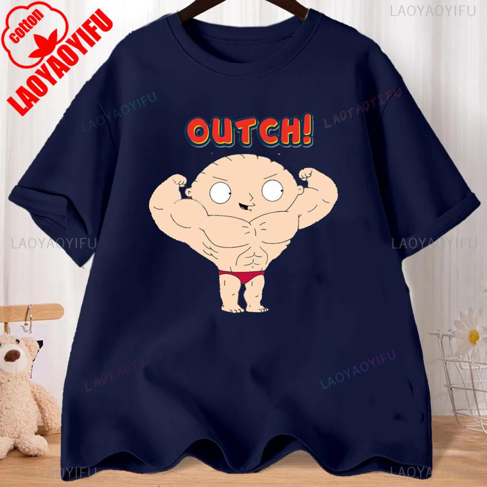 FMILY GUY Stewie Tattoo Brian Cartoon FMILY GUY Printed T-shirt for Fitness Training Jogging Outdoor Activities