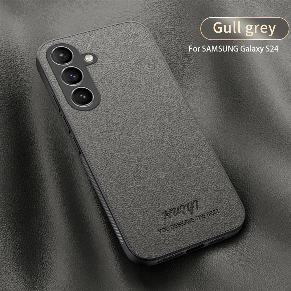 Роскошный деловой кожаный мягкий чехол с магнитной крышкой для Samsung Galaxy S24 Plus Ultra S23 FE S23FE S24Ultra чехлы для телефона Capa