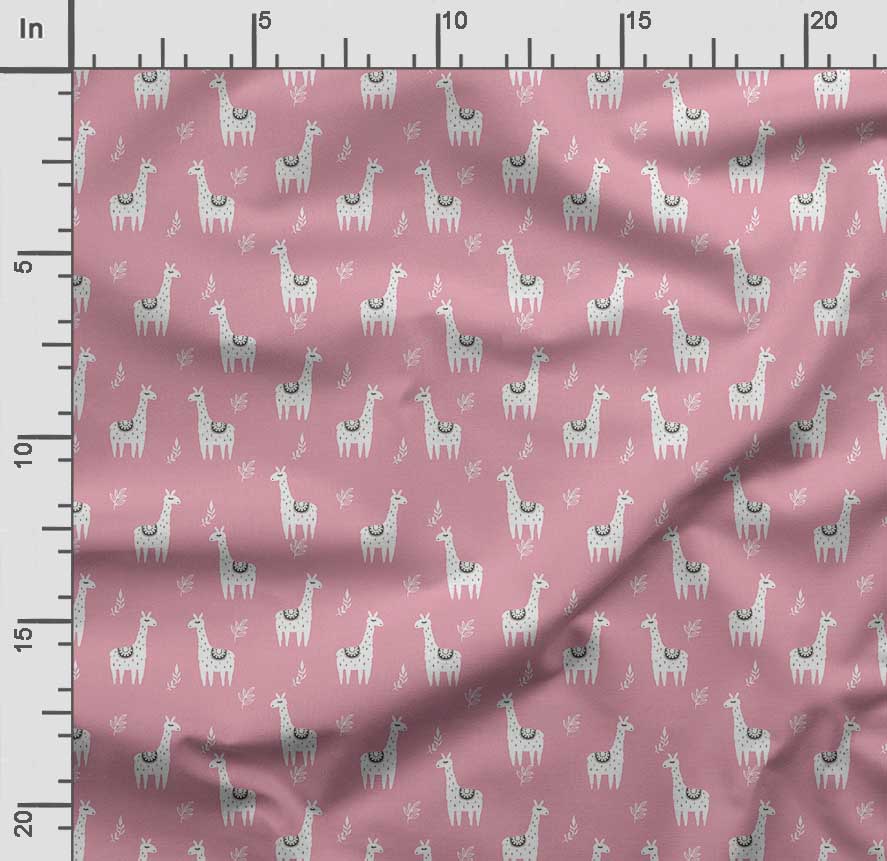 Soimoi Llama Alpaca Print,  Cotton Cambric, Quilting Fabric Sold by The Yard 42 Inch Wide, Medium Weight Cotton Fabric,