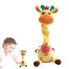 Electronic Singing Giraffe Plush Singing Interactive Toy Twisting Soft Plush Light Up Talking Repeating Giraffe For Toddler Boys