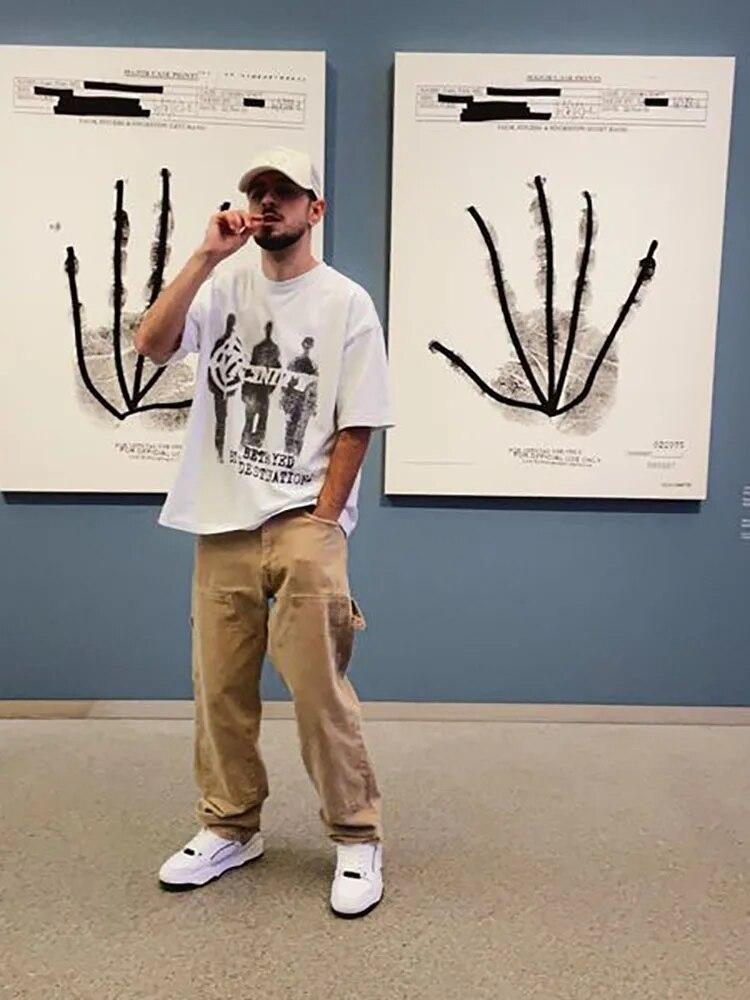 Футболка унисекс большого размера в стиле хип-хоп, хлопковая футболка с короткими рукавами и графическим принтом, корейские модные топы, Эстетическая уличная одежда Harajuku Y2k