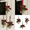 Velvets Bowknot Pinecone Bells for Christmas Tree Seasonal Door Handle Decoration Window Hanging Pendant Ornament
