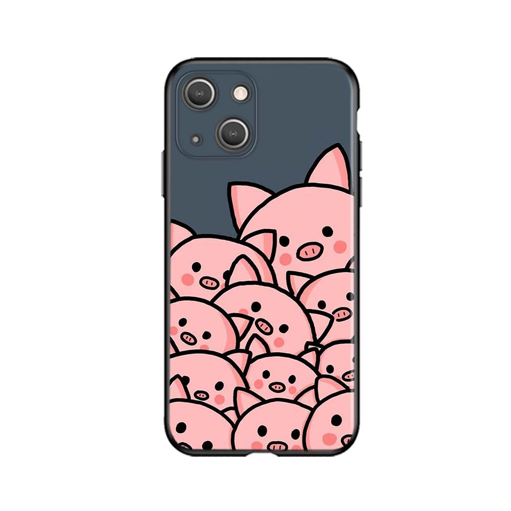 For Xiaomi Poco F3 M3 X3 GT Mi 11 11i 11T Ultra Redmi Note 10 10S The Pink Pig Cute For iPhone 13 Mini Pro Max Phone Case