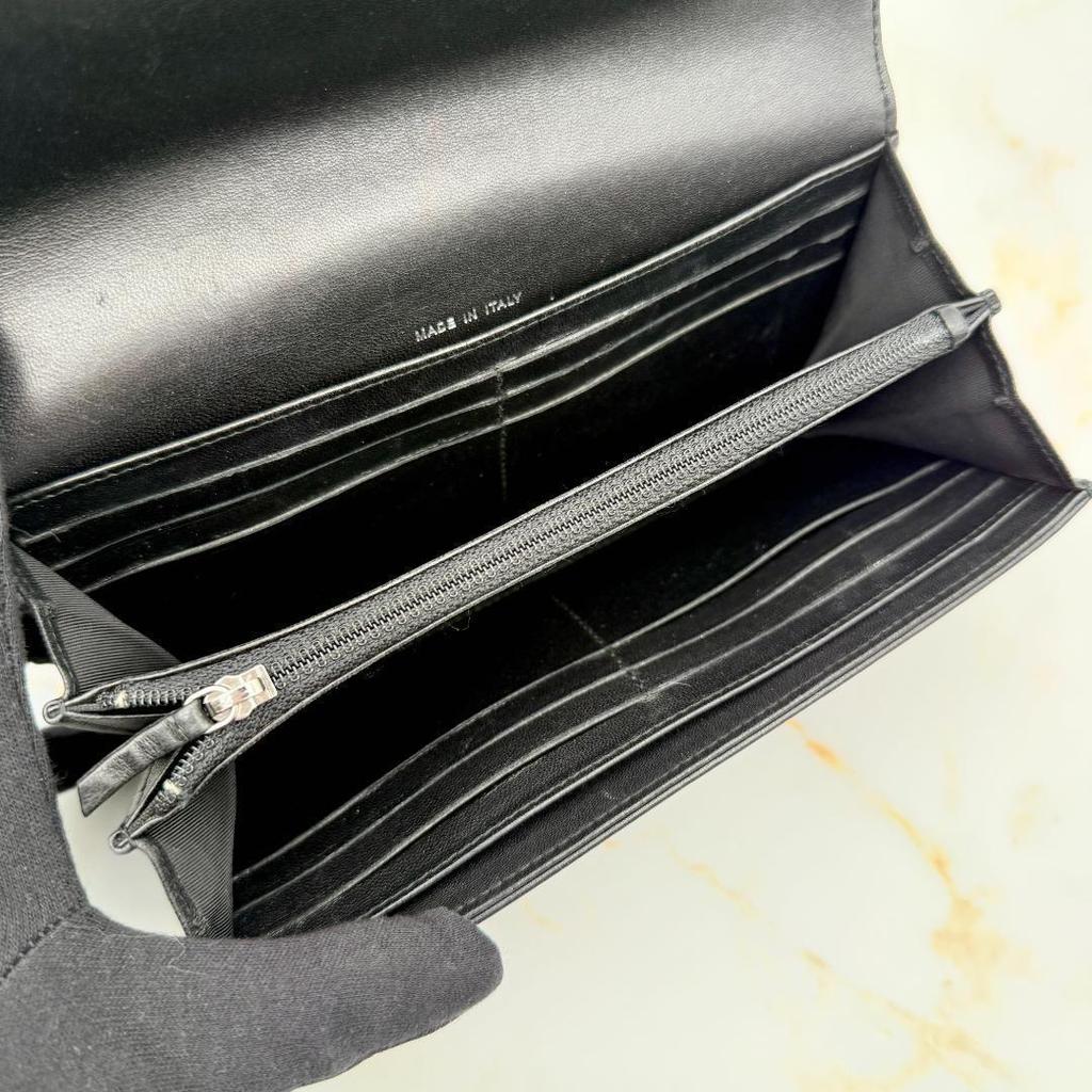 Used 【Beautiful Condition】 CHANEL Chanel Studded Coco Mark Long Wallet