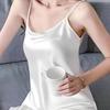 Women's Sexy Satin Nightgown Round Neck Silky Slip Nightdress Spaghetti Strap Sleeveless Chemise Pajama Dress