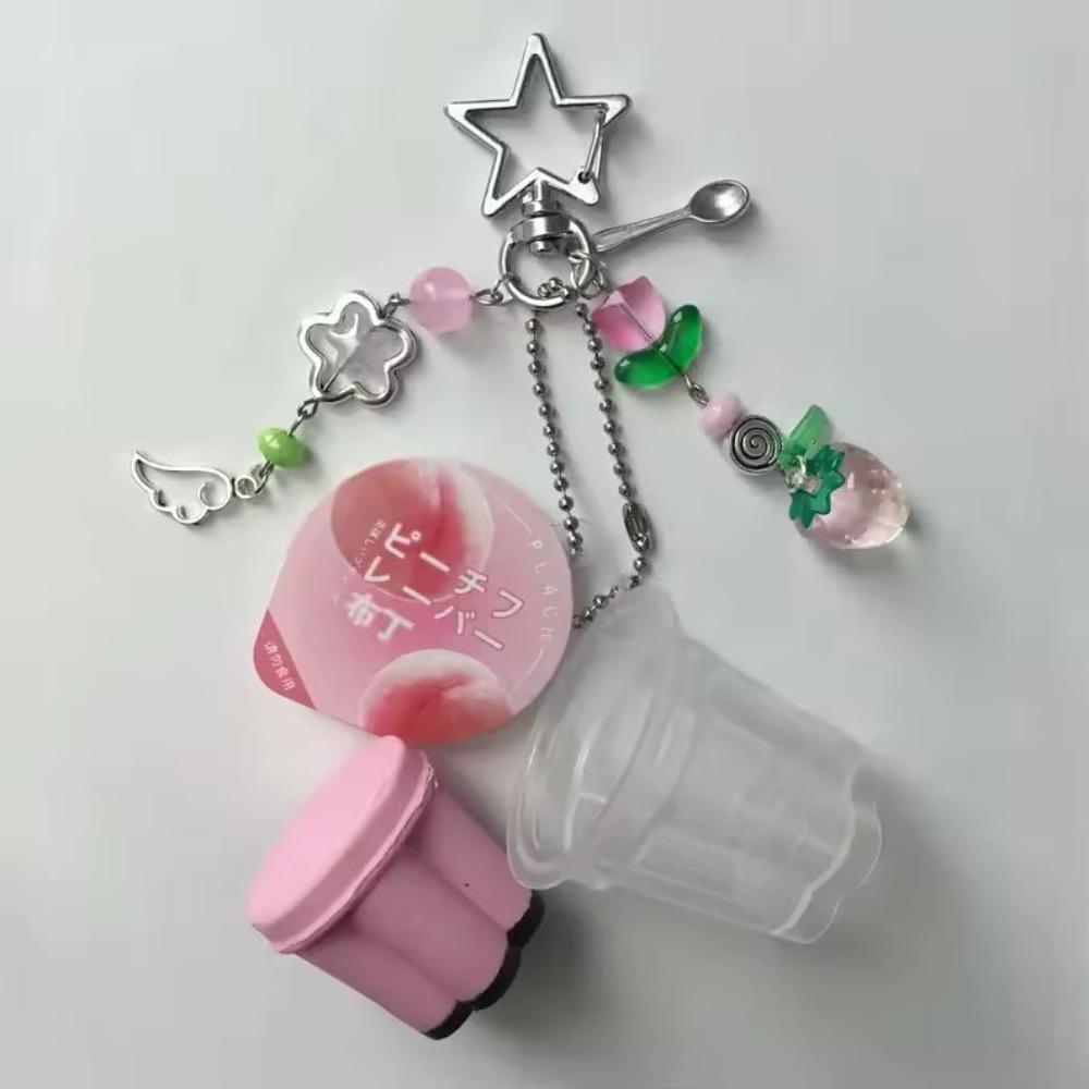Retro Aesthetic Japanese Pudding Keychain Punk Stars Boho Keychain  Cosplay Accessory