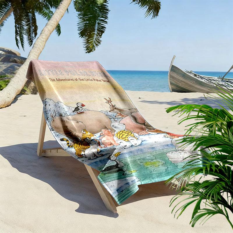 Little Polar Bear Beach Towel, Large Soft Quick Dry Towel for Beach Camping Swimming