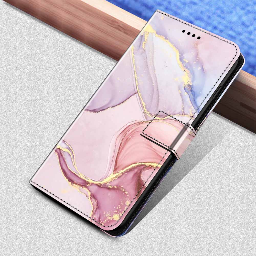 Книжка из Мраморной Кожи для Oppo A80 5G/Oppo A3 Pro /Oppo K12x Чехол Цветной Мраморный Флип Кошелек Чехол-Держатель Стенд для Oppo A80