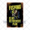Fish Vintage Posters Sign Metal Plates Fisherman Fishing Solves Rules Classic Salmon Plaques Home Decoration Accessories 20X30CM