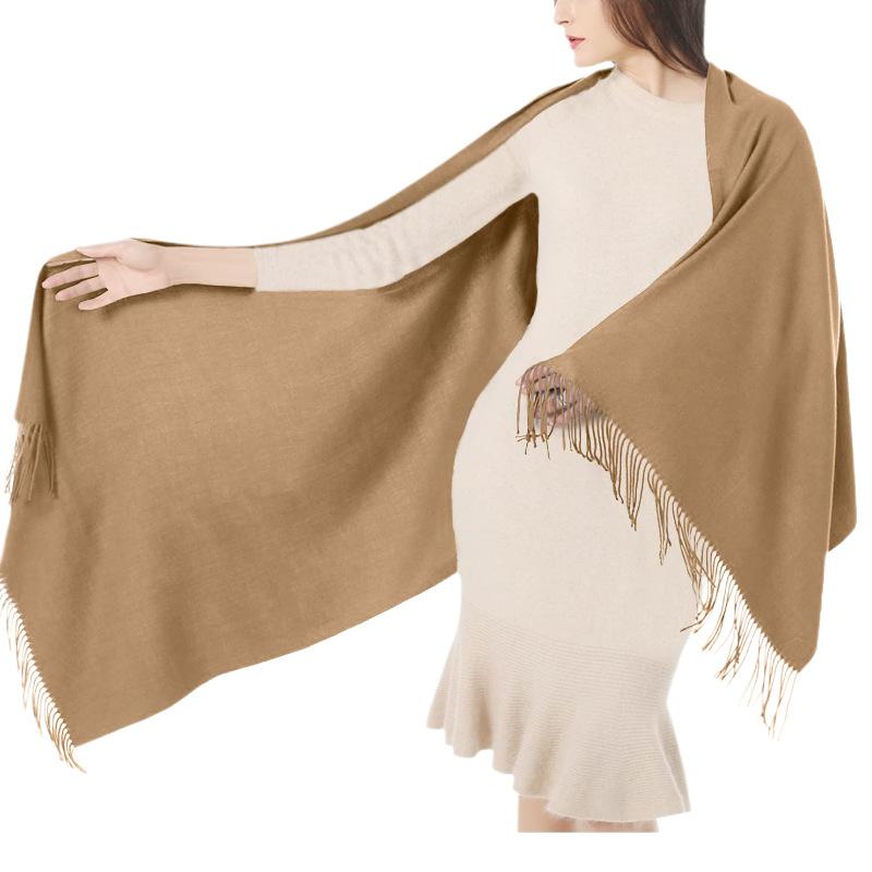 70*200Women's Imitation Cashmere Shawl and Shawl Evening Dress Long Scarf Wedding Bride Bridesmaid Shawl Gift Solid Color Scarf