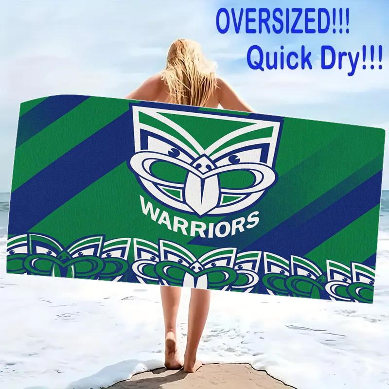 Пляжное полотенце с принтом New Zealand Warriors, большое, мягкое, быстросохнущее, для пляжа, кемпинга, плавания