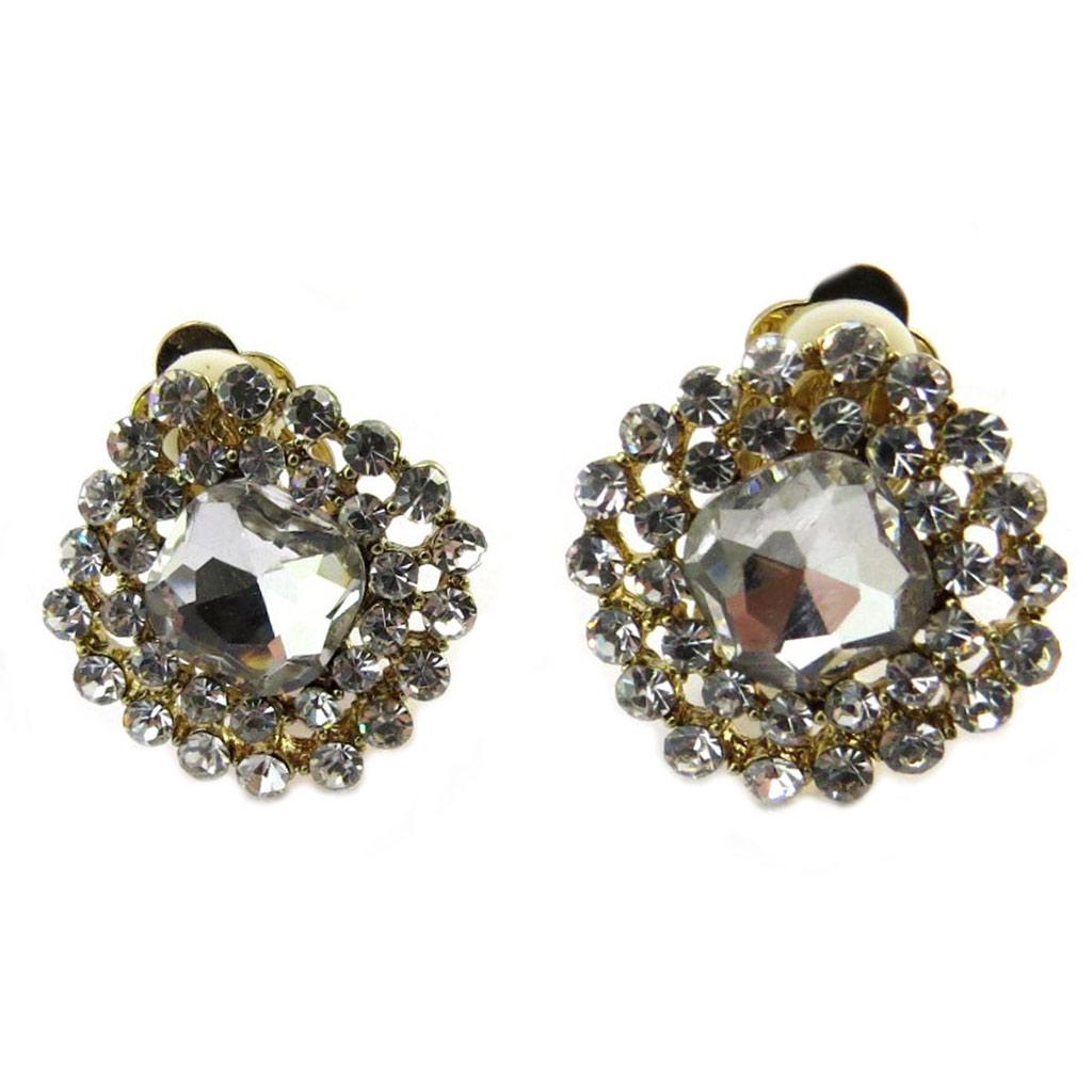 Les Trésors De Lily [P4817] - Golden White 'Sissi' Designer Clips - 20x20 Mm