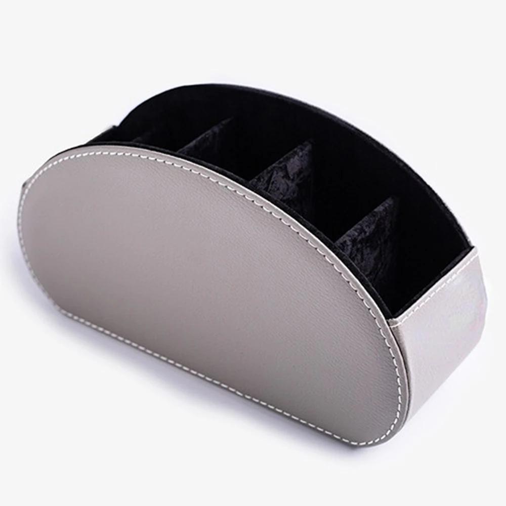 Remote Control Holder Organizer  Controller Stand 5 Compartment Pu Leather Storage Box And Tv Stand Desk Storage Box