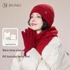 Women's Lamb Wool Scarf Hat Glove 3-Piece Winter Gift Set