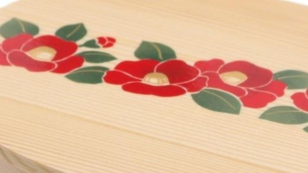 Magewappa Bento 18cm X X Urethane with Current Model J-kitchens Box, 13.5cm 6.8cm, 700ml, Maki-e Finish,