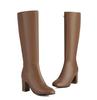 Fashion Women Boots Over Knee Shoes Luxury Designer Zipper Clogs Platform Over-the-Knee High Heel Fashion Rubber Ladies Solid Fabric Squ
