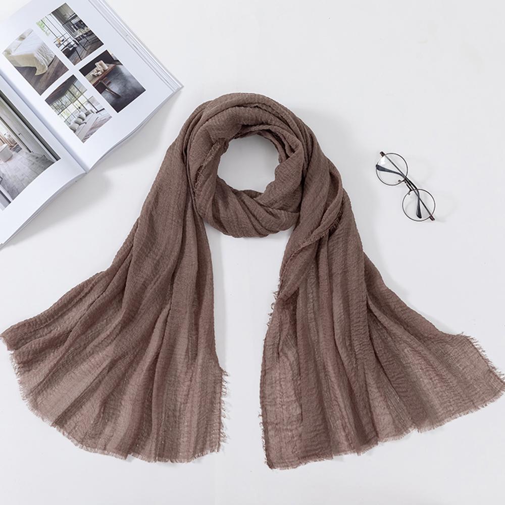 Muslim Fashion Women Crinkle Hijab Scarf Soft Solid Head Scarves Turban Shawls and Wraps Hijab Femme Musulman Kopftuch