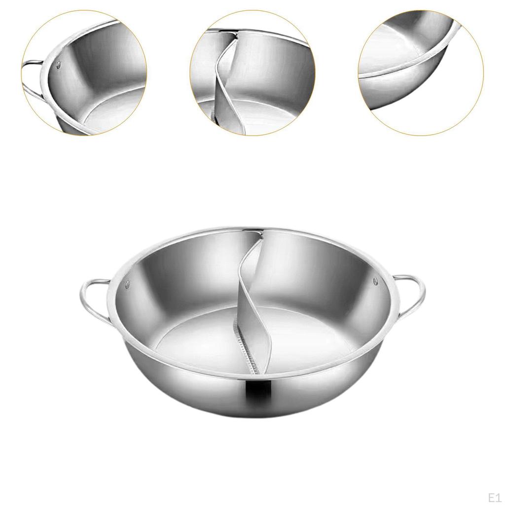 Китайский горшок для шабу из нержавеющей стали с разделителем, кастрюля для приготовления пищи, горшок для утки-мандаринки, двойной вкус