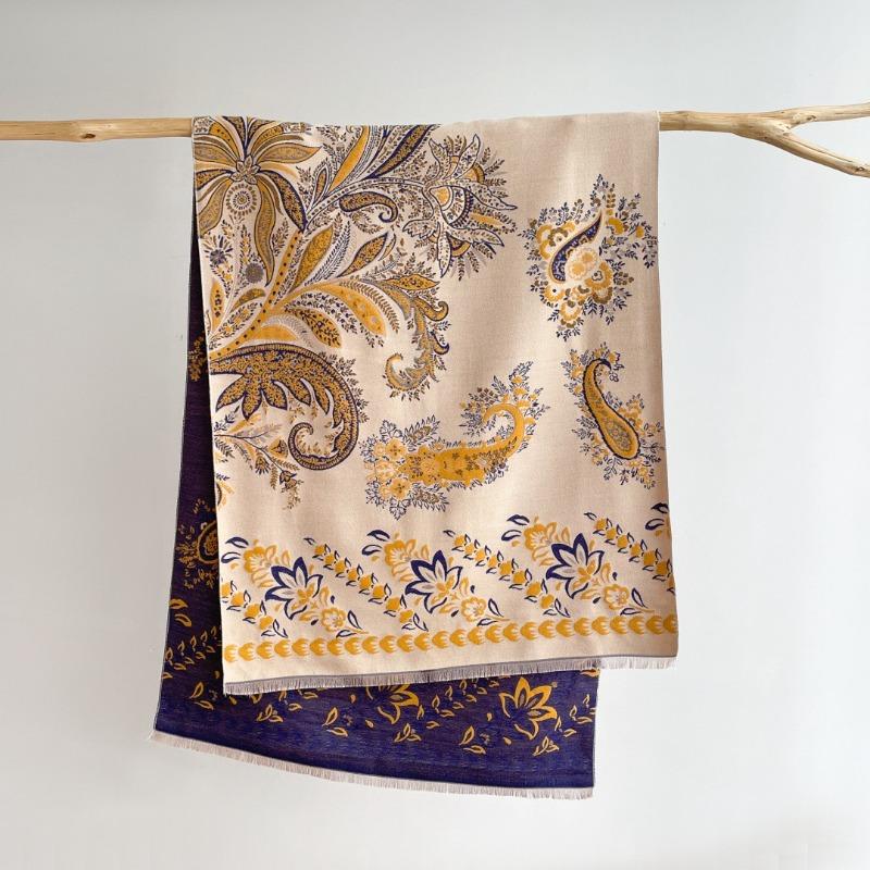 New Cashew Flower Jacquard Scarf Women's Autumn and Winter Fashion Imitation Cashmere Shawl Thickened Warm Scarf