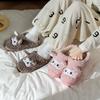Fashion Winter Womens Cotton Slippers Cartoon Sheep Couple Non-Slip Warm Indoor Home Slippers Plush Fluffy Comfortable Floor Slippers