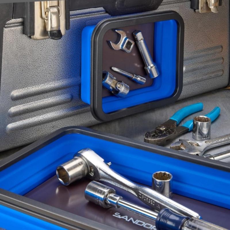 Складные магнитные лотки для хранения шурупов, Деревообрабатывающий инструмент сантехника Силиконовые прямоугольные органайзеры для верстака для механиков 3x