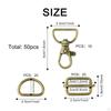 50x Keychain Swivel Hooks Clip Clasps Key Ring with Slider Snap Hook