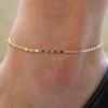 Women Simple Gold Chain Anklet Ankle Bracelet Barefoot Sandal Beach Foot Jewelry AVE