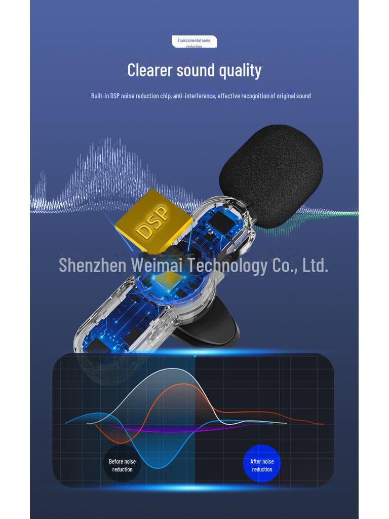 Беспроводной петличный микрофон для мобильных устройств: Шумоподавление, низкая задержка, идеально подходит для прямых трансляций на открытом воздухе